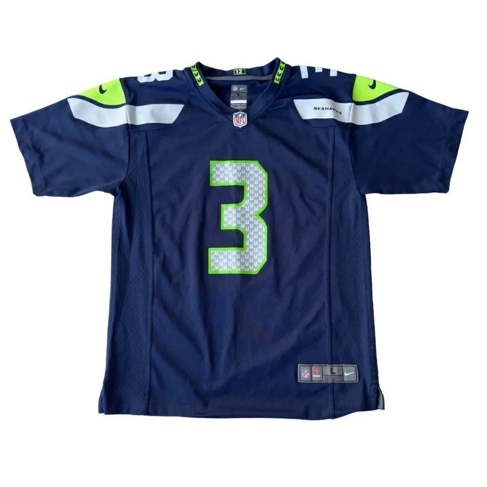 Nike On Field Seattle Seahawks Russell Wilson #3 Jersey Youth Large (14/16)